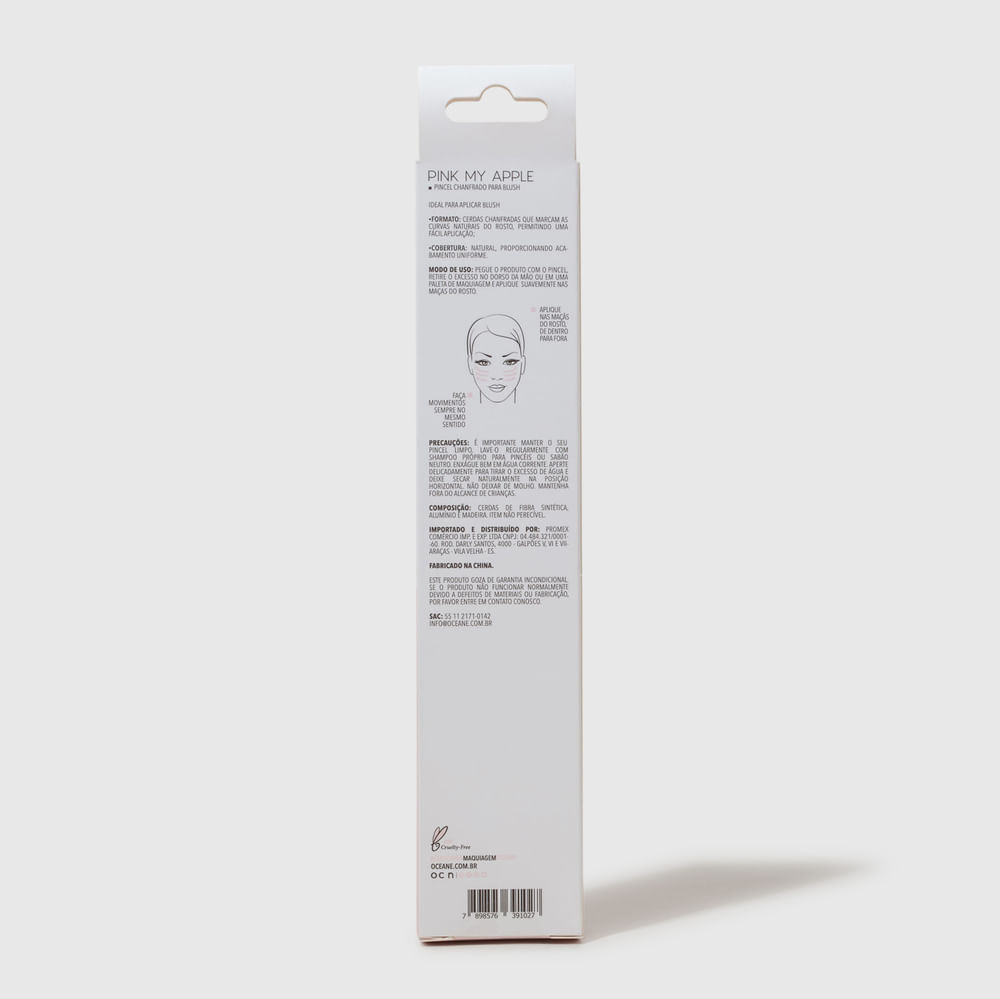 Pincel para Blush Chanfrado - Pink My Apple Ocn5 - Imagem 4