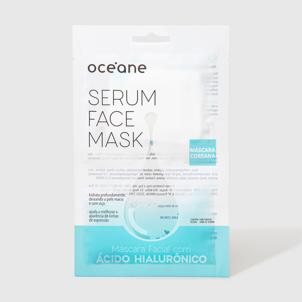Máscara Facial com Ácido Hialurônico - Serum Face Mask 20ml