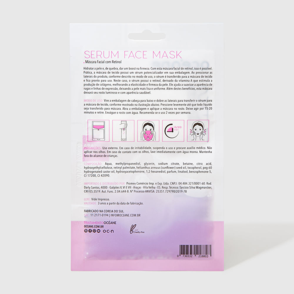 Máscara Facial com Retinol - Serum Face Mask 20ml - Imagem 6