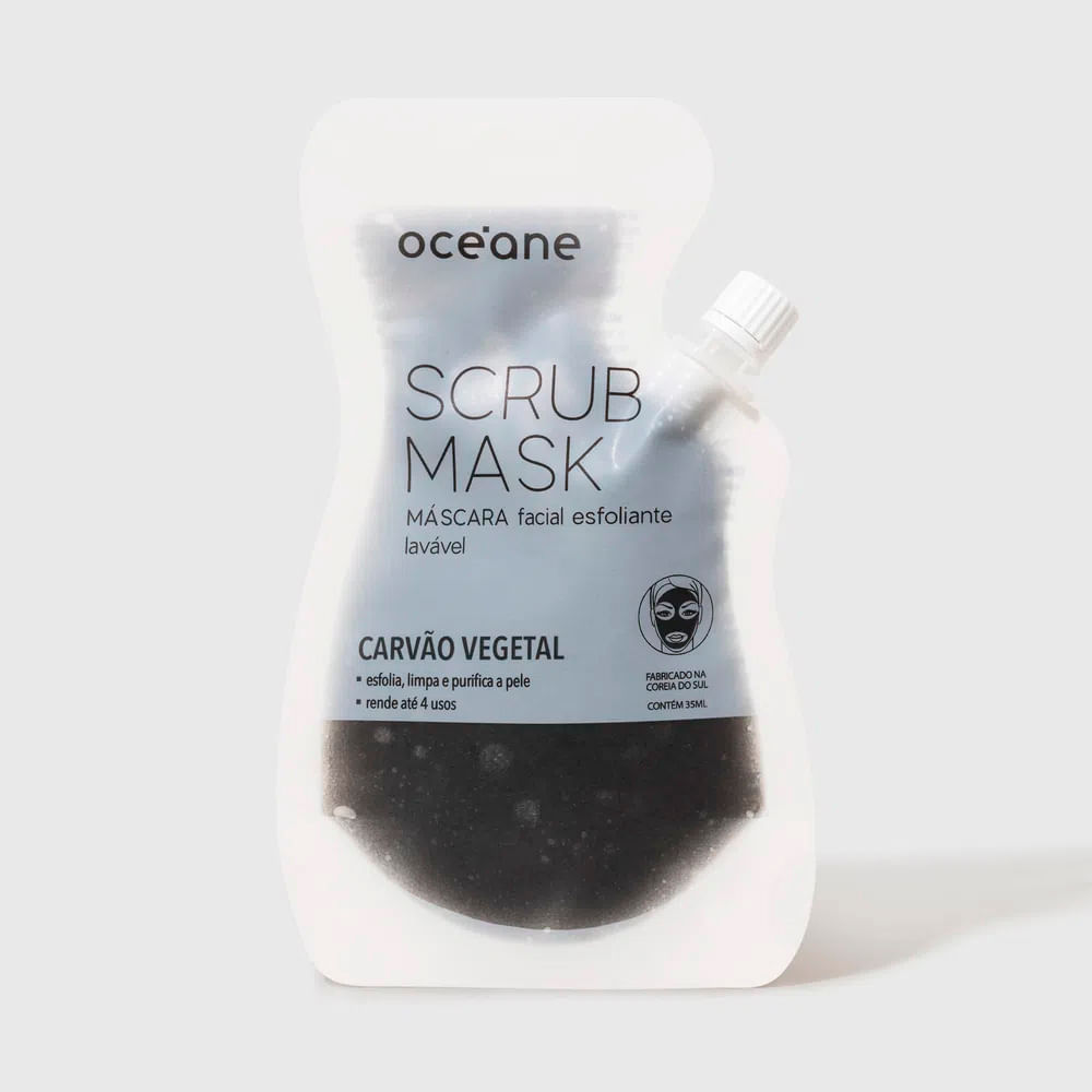 Máscara Facial Esfoliante de Carvão Vegetal  4 Usos  - Scrub Mask 35ml