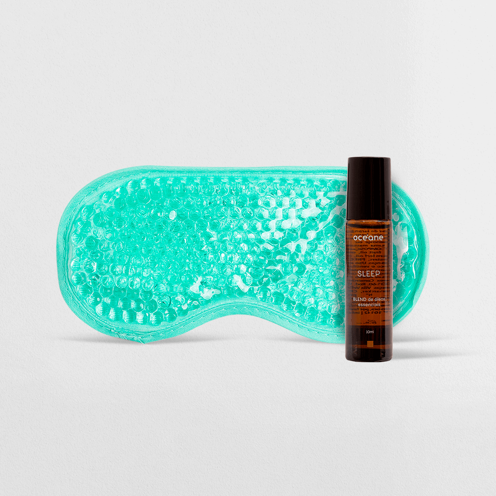 Kit Blend de Óleos Essenciais para Dormir Melhor + Máscara para Olhos em Gel Verde
