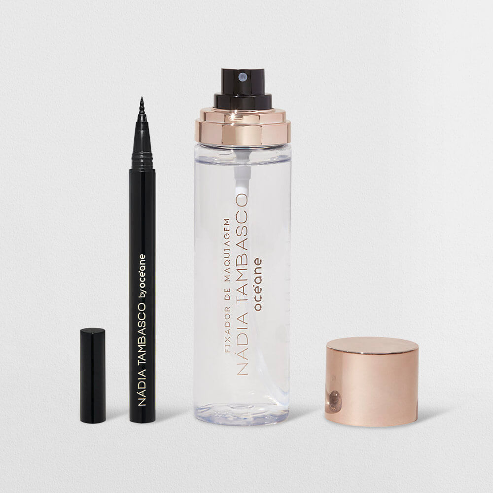 Kit Caneta Delineadora + Fixador de Maquiagem Nádia Tambasco By Océane (2 Produtos)