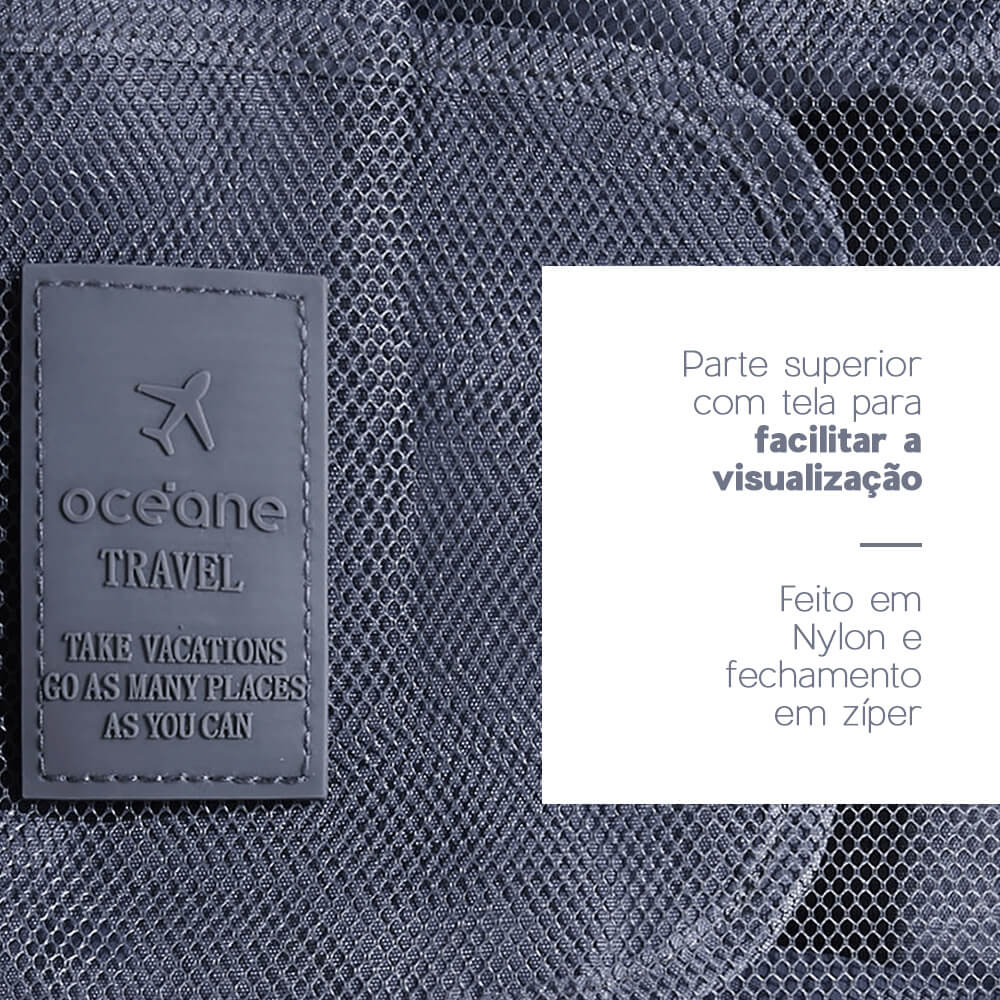 Organizador de Viagem Cinza - Trip Organizer 3un - Imagem 4