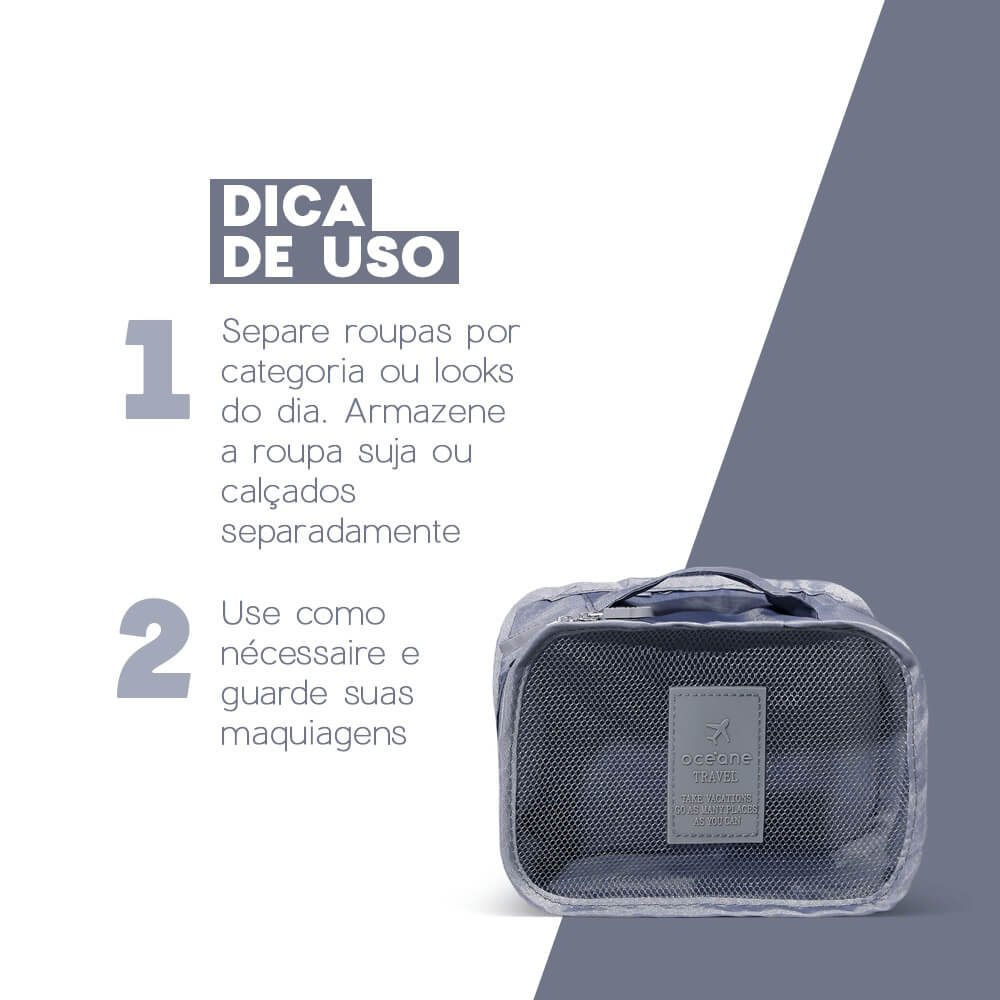 Organizador de Viagem Cinza - Trip Organizer 3un - Imagem 6