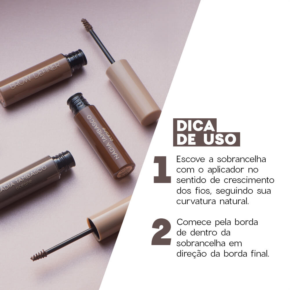 Máscara de Sobrancelha Castanho Escuro Nádia Tambasco By Océane - Brow Definer Deep Brown 5ml - Imagem 5