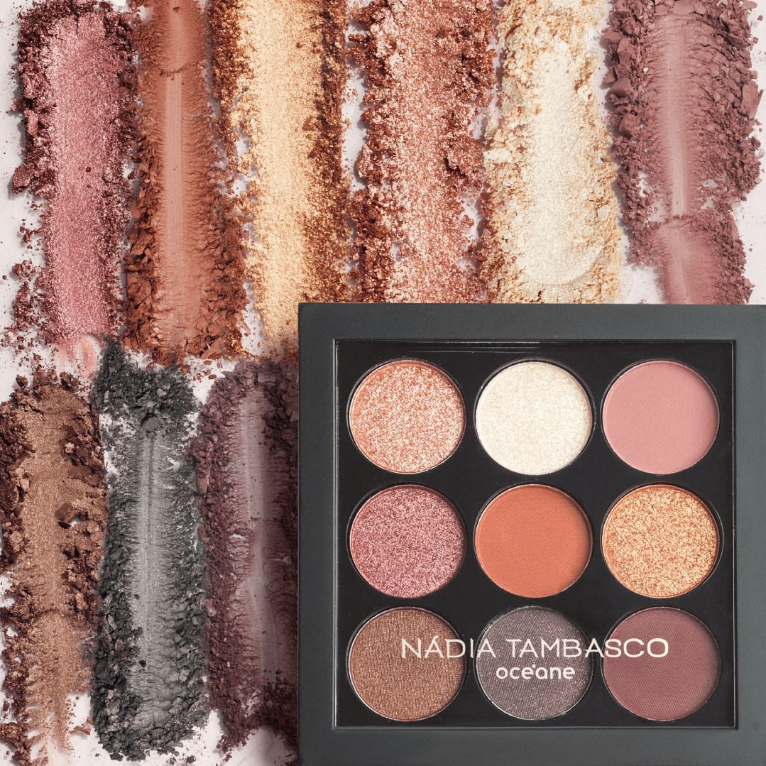 Kit Paleta de Sombras To Go Basic + Revitalizador Labial Roxo Nádia Tambasco By Océane (2 Produtos) - Imagem 2