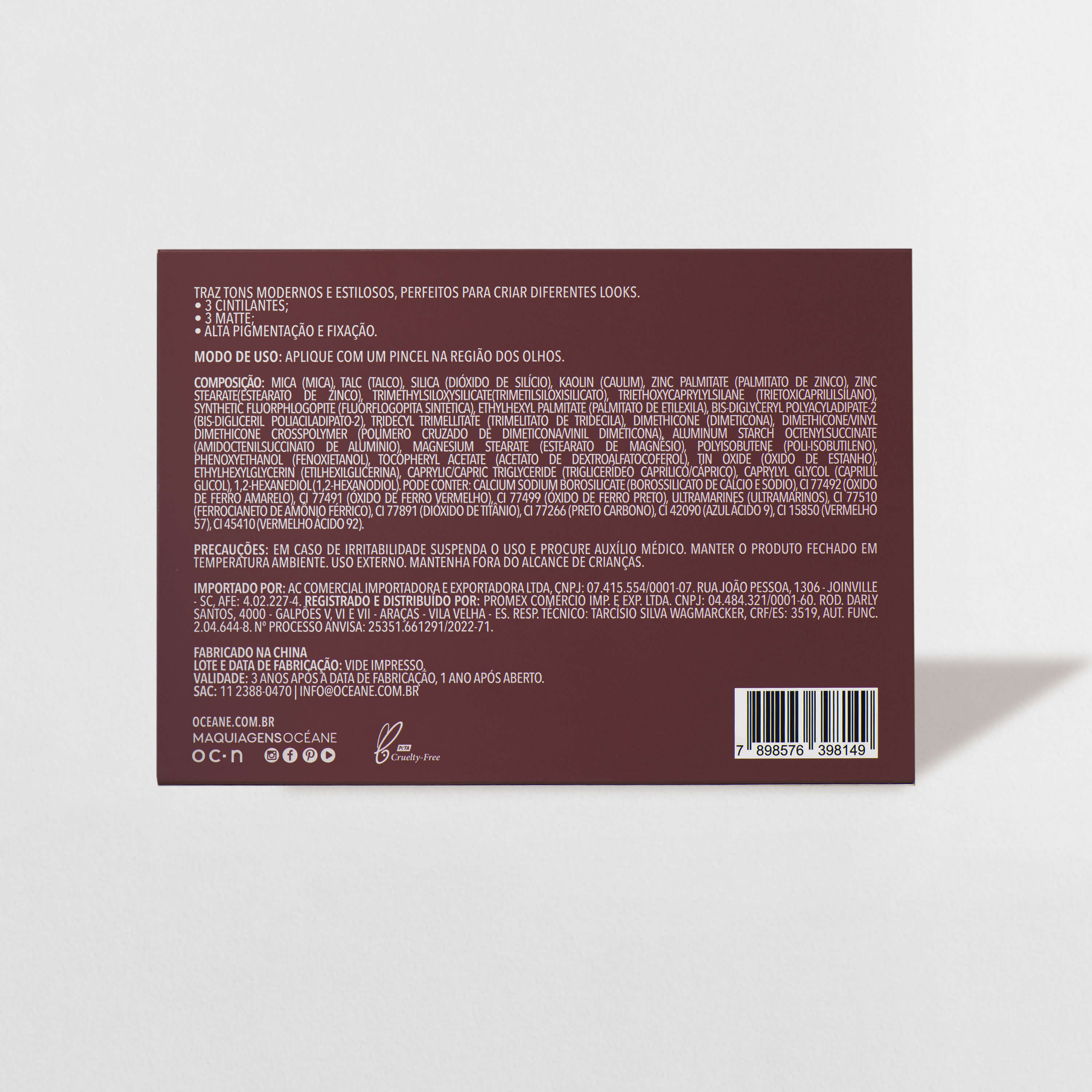 Paleta de Sombras Nude - 6 Eyeshadow Palette Glorious Océane Edition 7,8g - Imagem 8