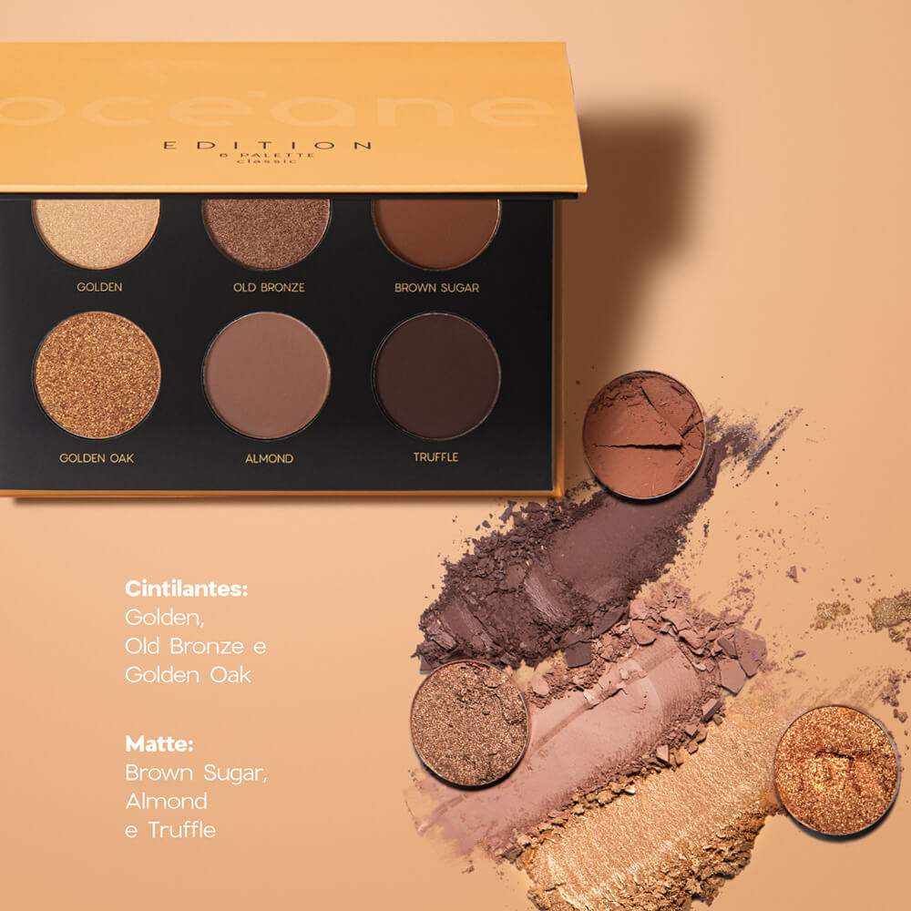 Paleta de Sombras Tons Terrosos - 6 Eyeshadow Palette Classic Océane Edition 7,8g - Imagem 3