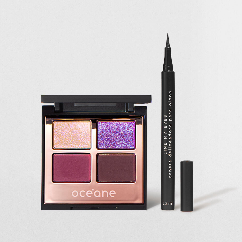 Kit Paleta de Sombras Night Glam + Caneta Delineadora Océane Edition (2 Produtos)