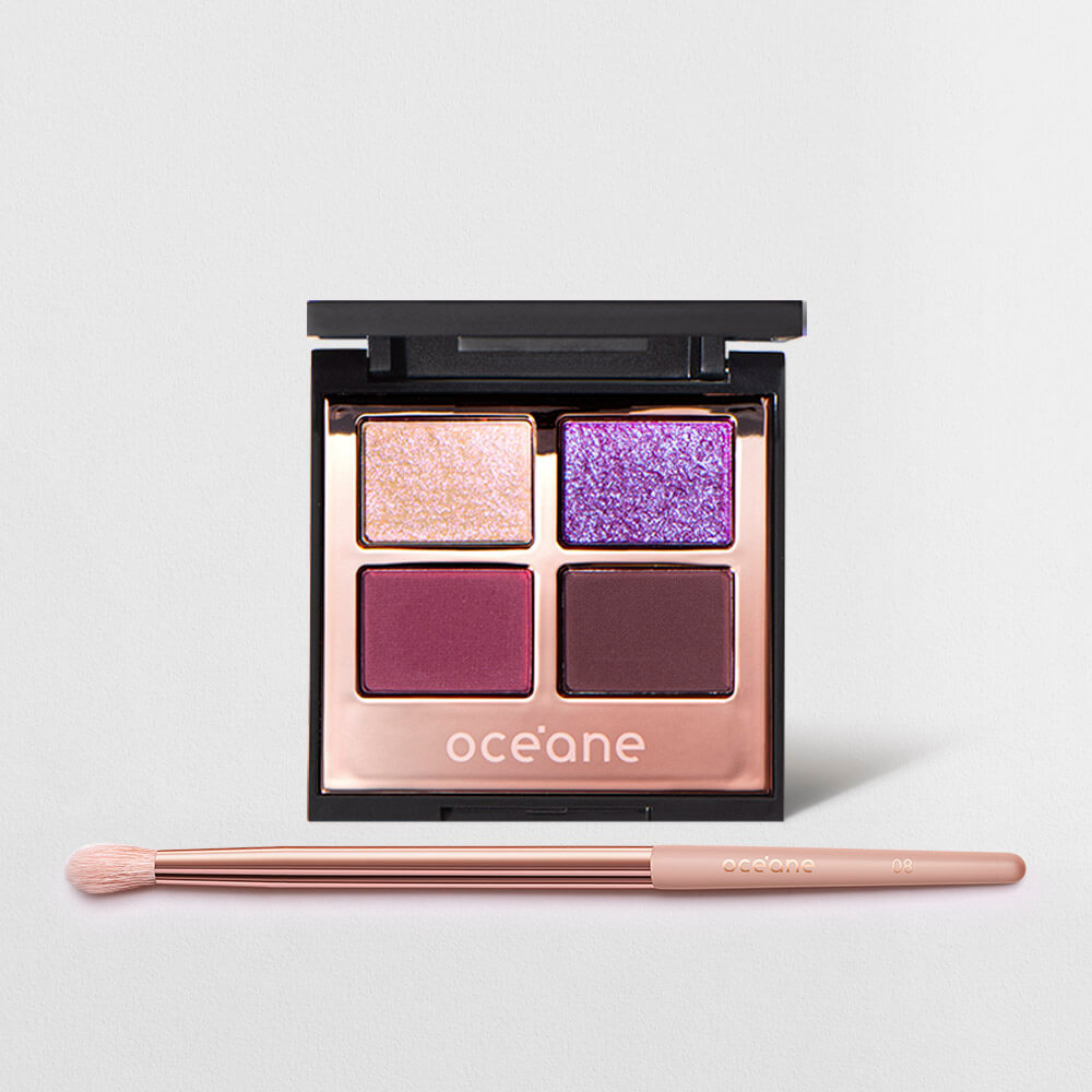 Kit Paleta de Sombras Night Glam Océane Edition + Pincel para Sombra Ocn8 (2 Produtos)