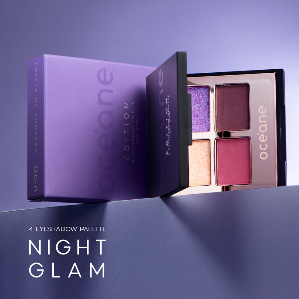 Kit Paleta de Sombras Night Glam Océane Edition + Pincel para Sombra Ocn8 (2 Produtos) - Imagem 2