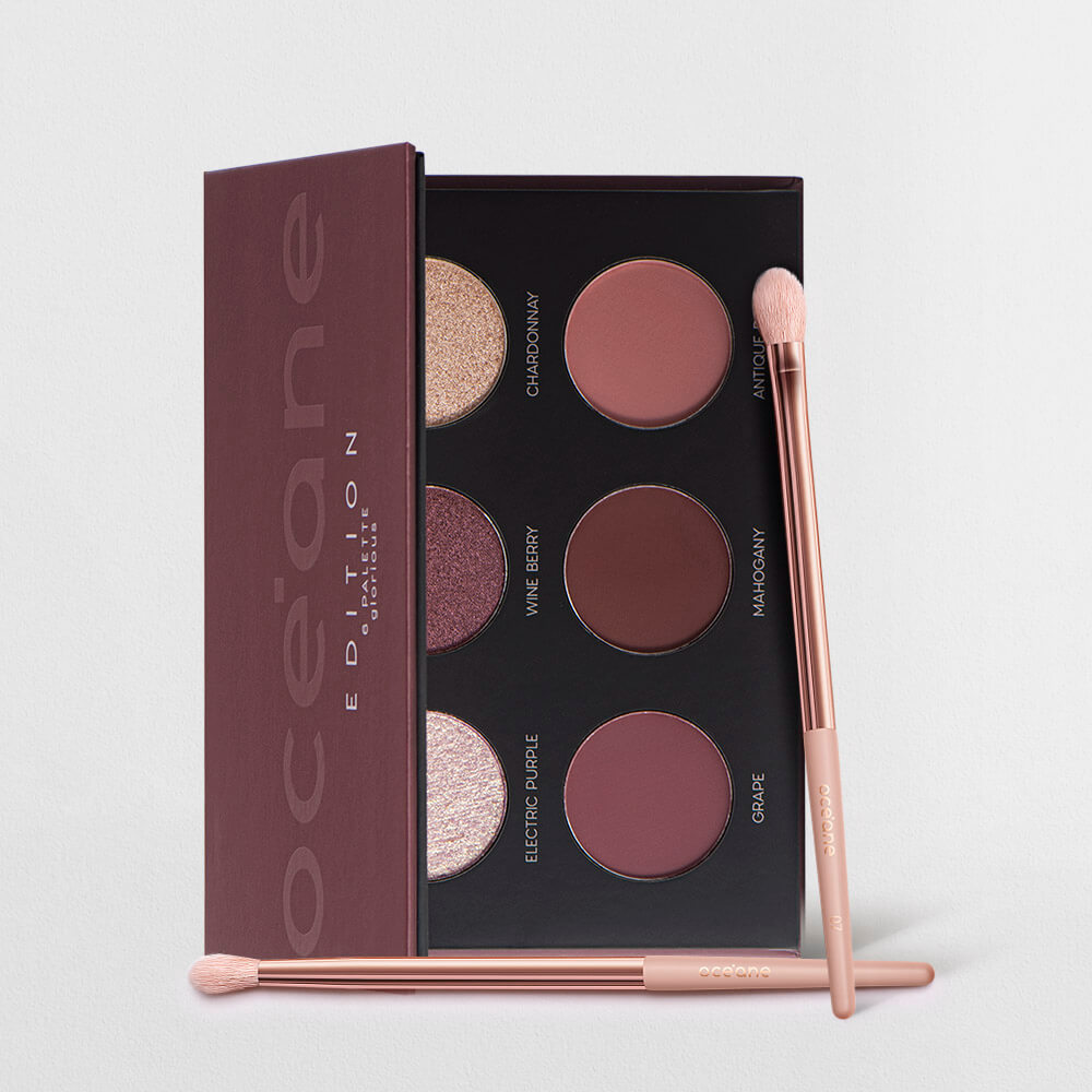 Kit Paleta de Sombras Glorious Océane Edition + Pincéis para Sombra (3 Produtos)