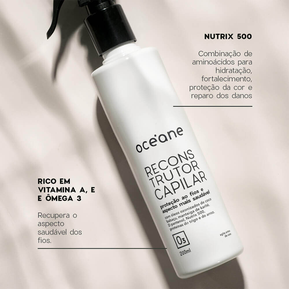 Kit Reconstrutor Capilar + Óleo Finalizador + Escova de Cabelo (3 Produtos) - Imagem 2