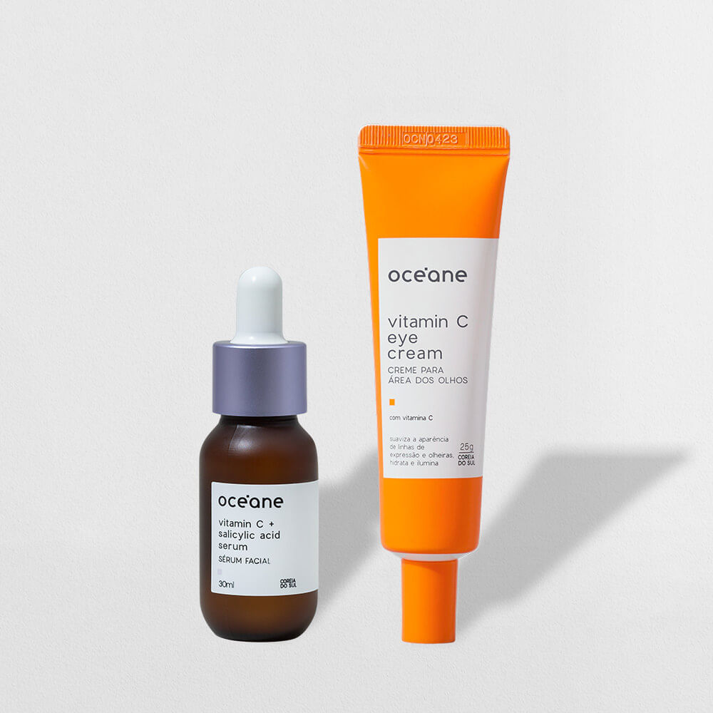 Kit Sérum Facial + Creme para Área Dos Olhos Vitamina C (2 Produtos)