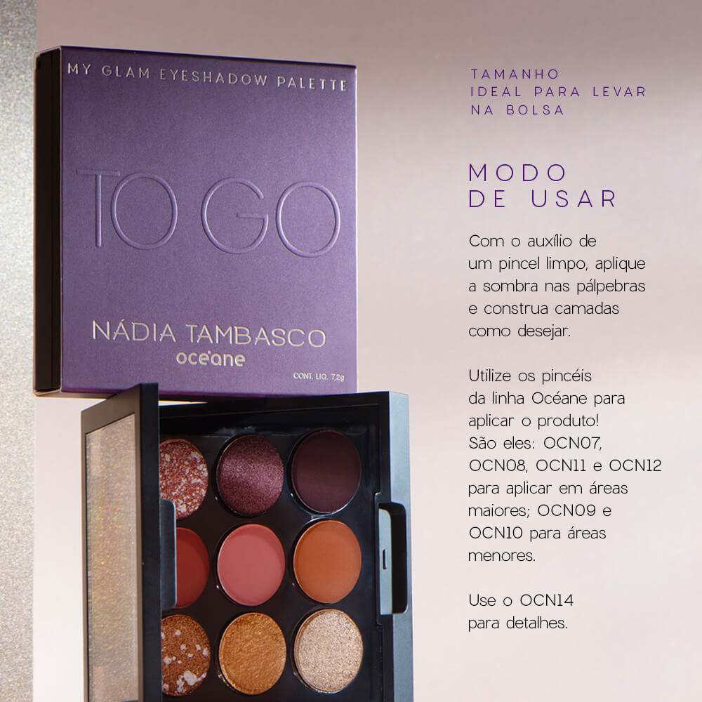 Paleta de Sombras Nádia Tambasco By Océane - To Go My Glam 7,2g - Imagem 7