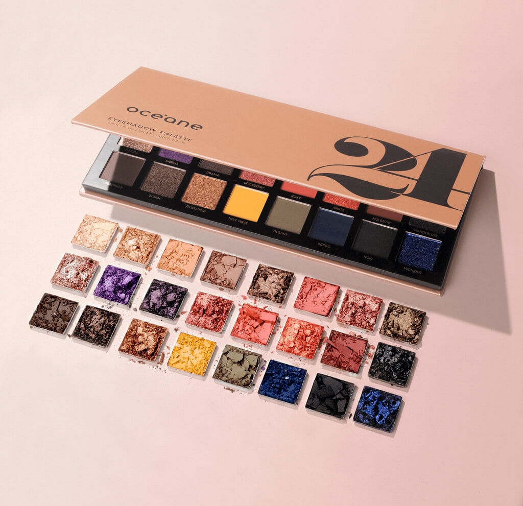 Kit Paleta de Sombras 24 Cores + Esponja de Maquiagem Flat Drop Edition (2 Produtos) - Imagem 3