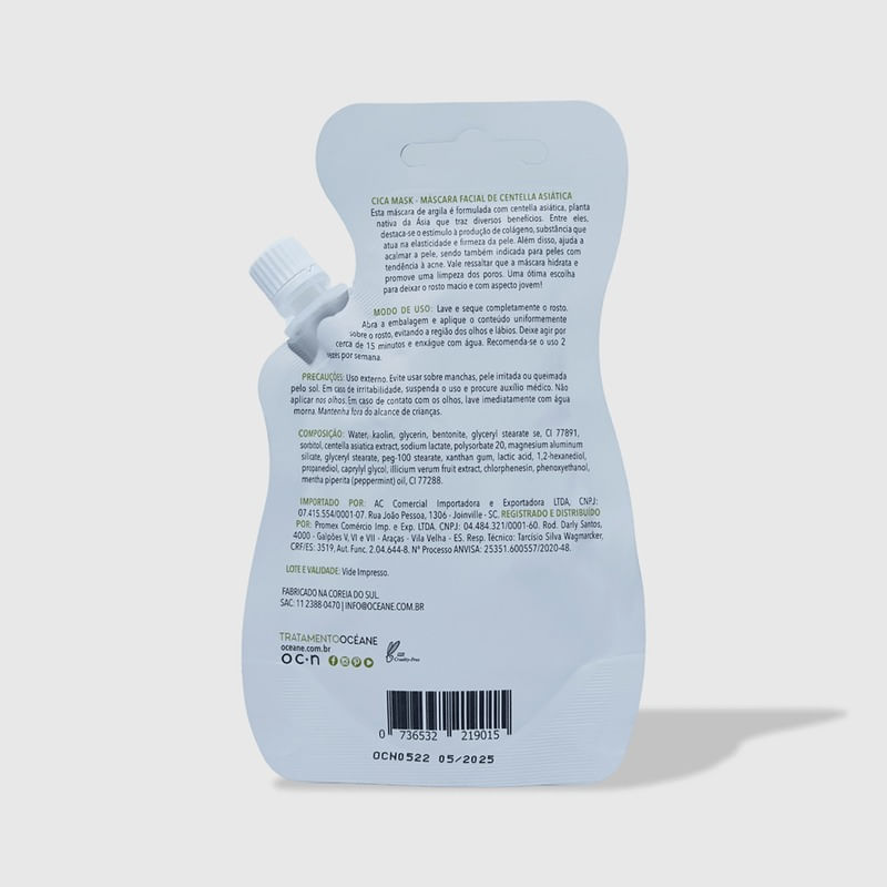 Máscara Facial de Argila com Centella Asiática - Cica Mask 35ml - Imagem 2