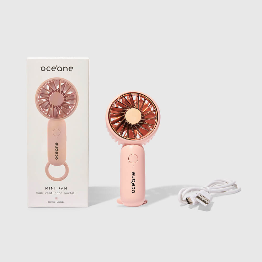 Mini Ventilador Portátil Rosa - Imagem 2