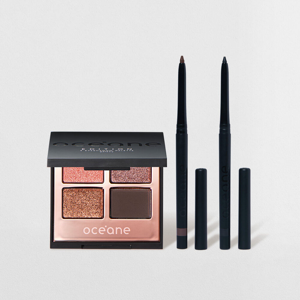 Kit Lápis de Olhos Marrom Lápis de Olhos Preto Paleta de Sombras Galaxy Océane Edition
