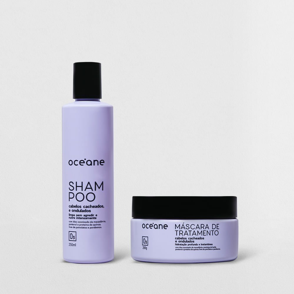Kit Máscara de Tratamento + Shampoo para Cabelos Cacheados Océane (2 Produtos)