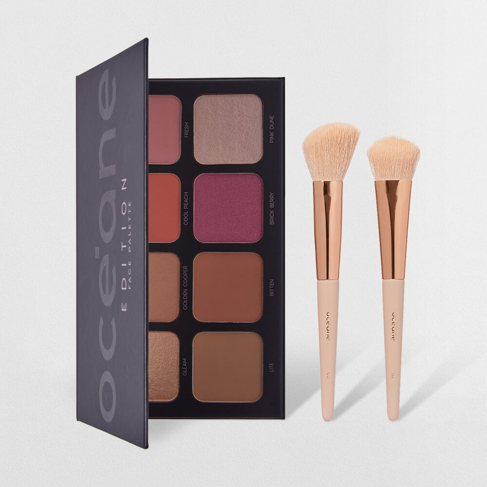 Kit Paleta Multifuncional Face Palette + Pincéis (3 Produtos)