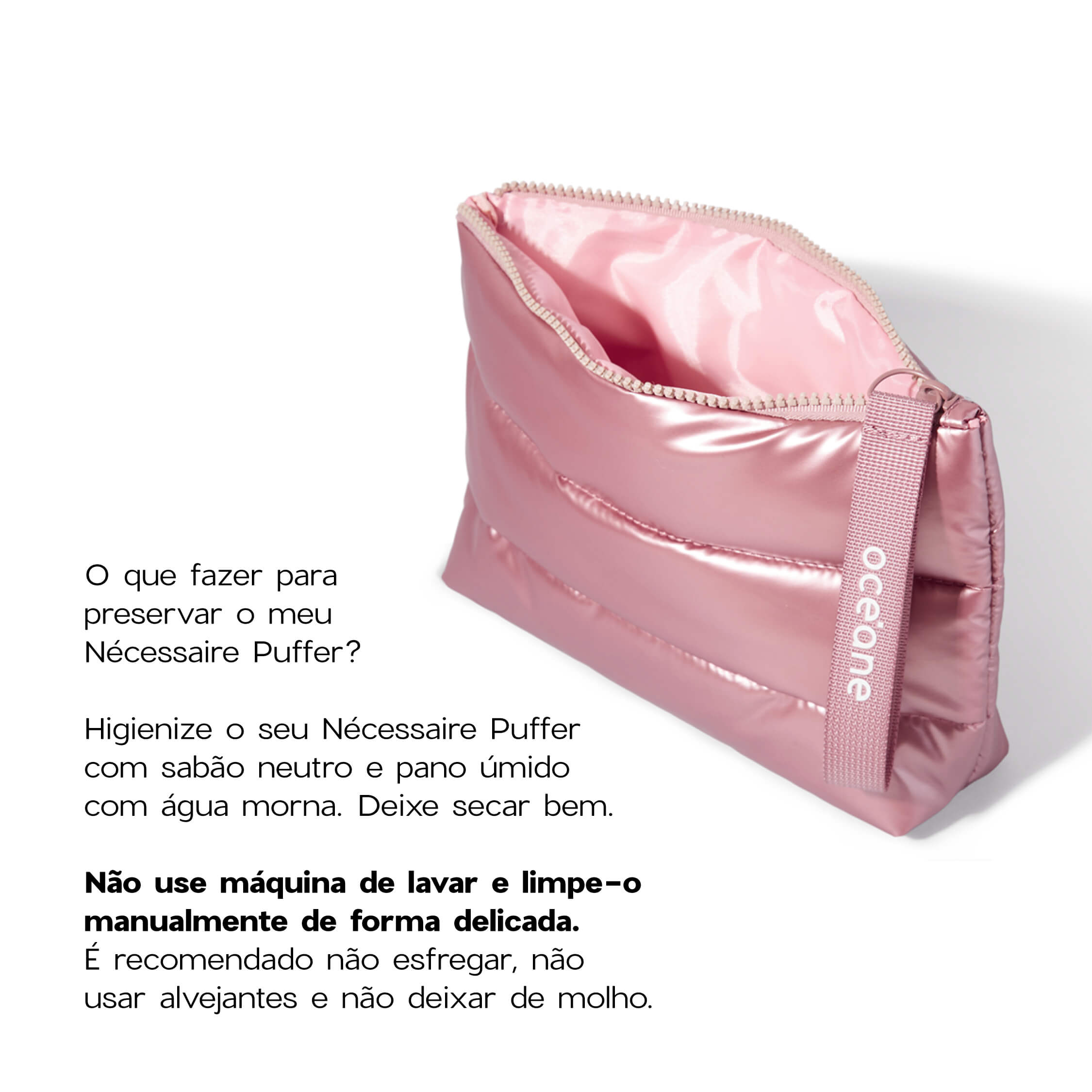 Kit Nécessaire Rosa Daily Makeup + Nécessaire Puffer (2 Produtos) - Imagem 9