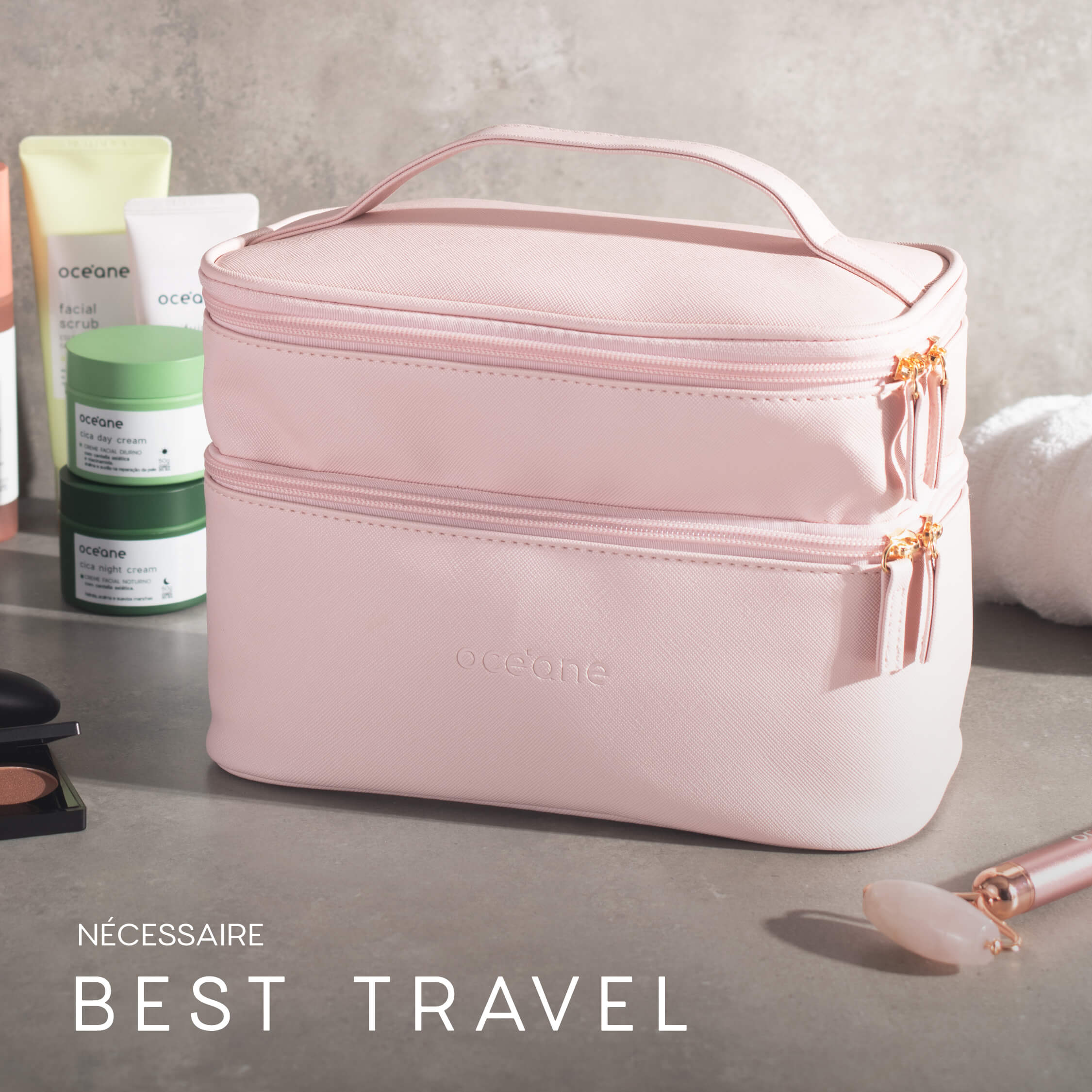 Kit Nécessaire Rosa Daily Makeup + Nécessaire Rosa Best Travel (2 Produtos) - Imagem 7