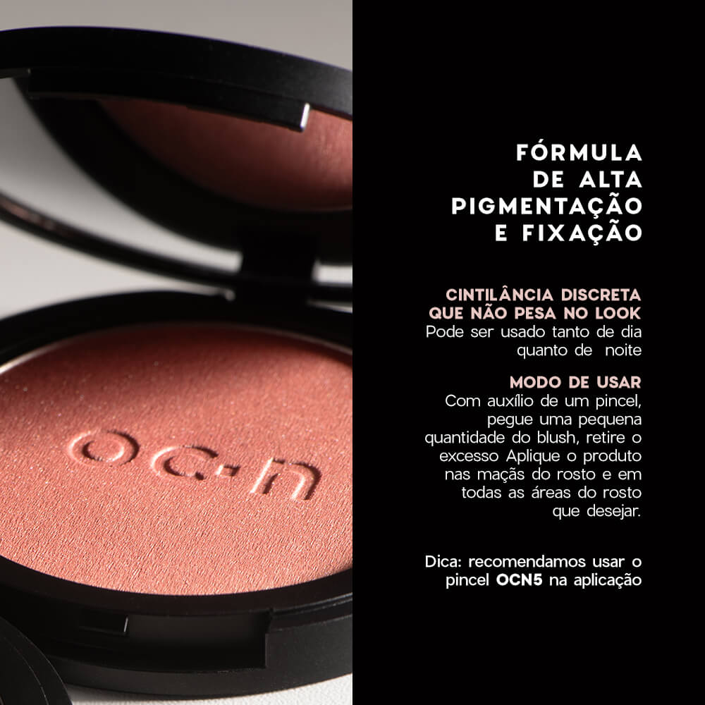 Kit Blush Cintilante Rose Pink Edition + Pincel de Maquiagem Ocn5 (2 Produtos) - Imagem 5