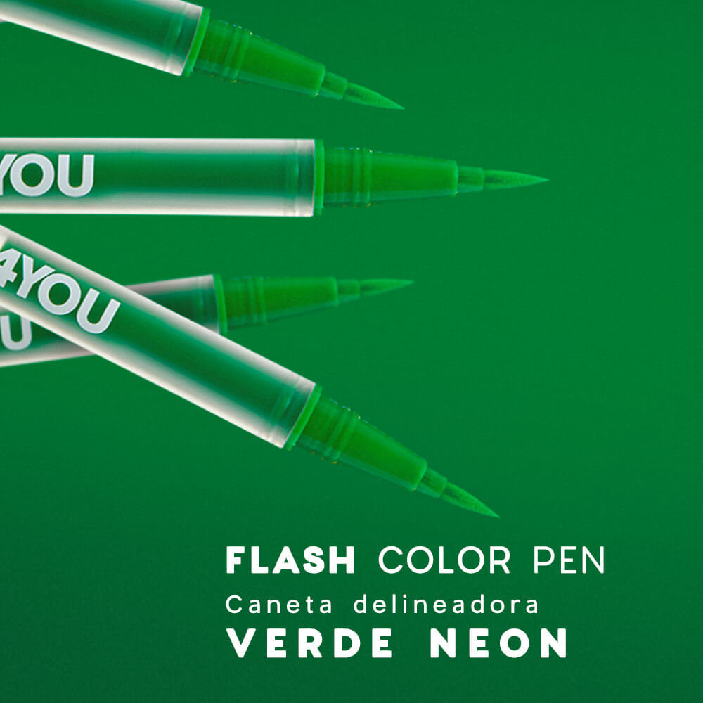 Caneta Delineadora Verde - Flash Color Pen Neon Green 4you 1,2ml - Imagem 2