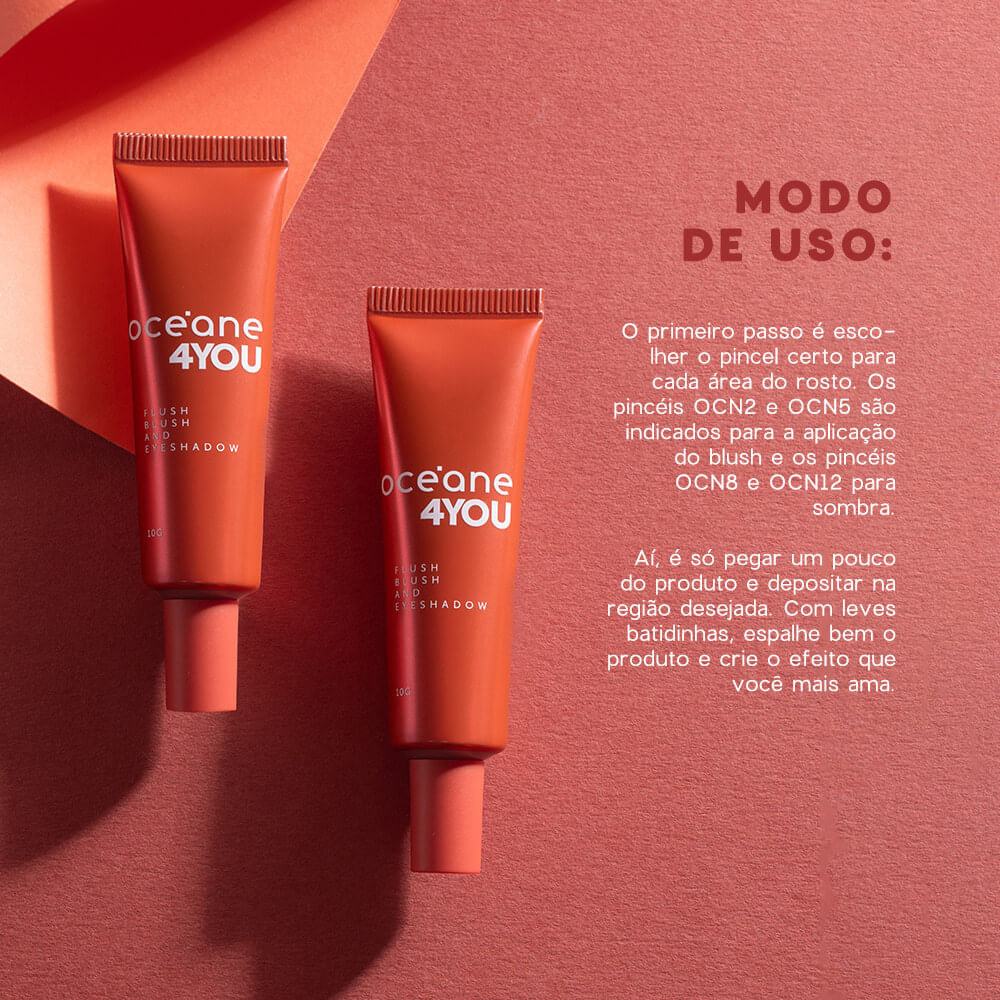 Blush Líquido Laranja - Flush Blush And Eyeshadow Bright Joy 4you 10g - Imagem 6