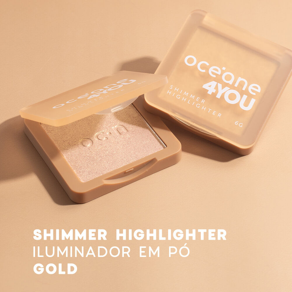 Iluminador Facial Dourado - Shimmer Highlighter Gold 4you 6g - Imagem 2