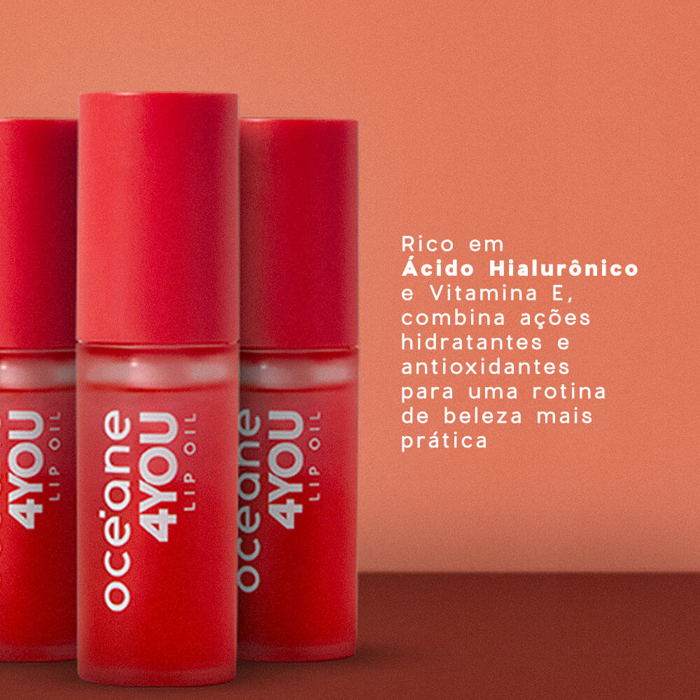 Lip Oil Rosa Punch Océane 4you 6g - Imagem 3