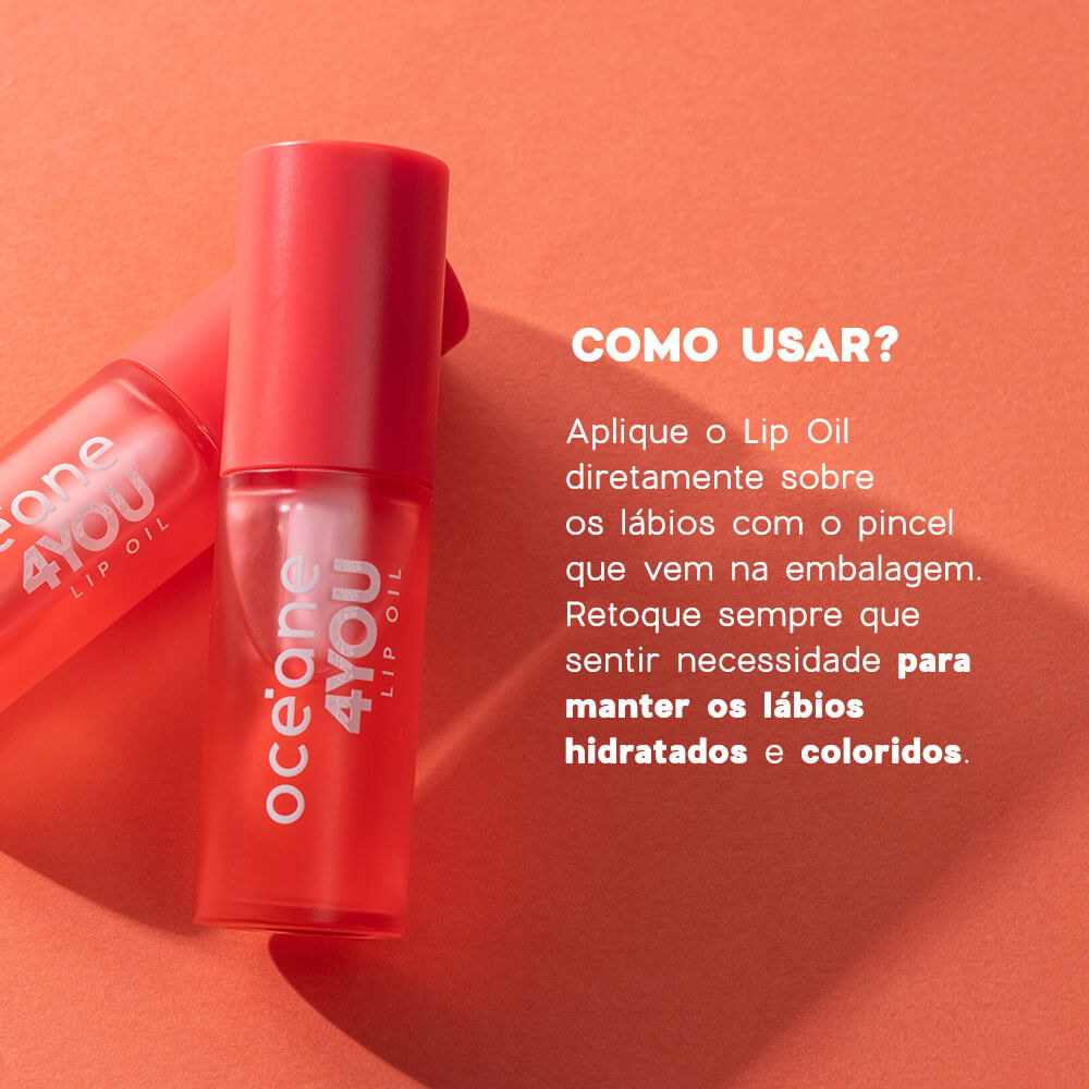 Lip Oil Rosa Punch Océane 4you 6g - Imagem 6