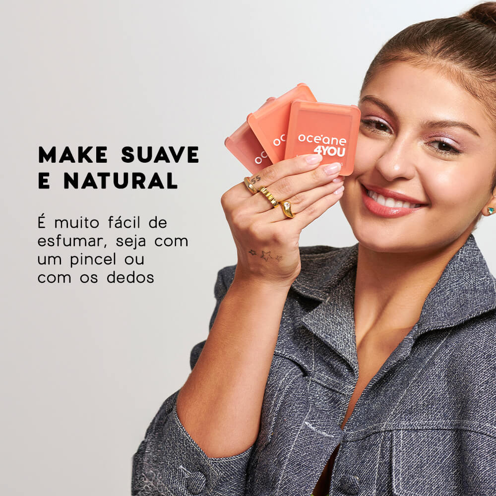 Blush Cremoso Pêssego - Fluffy Blush Brink Peach 4you 7g - Imagem 4