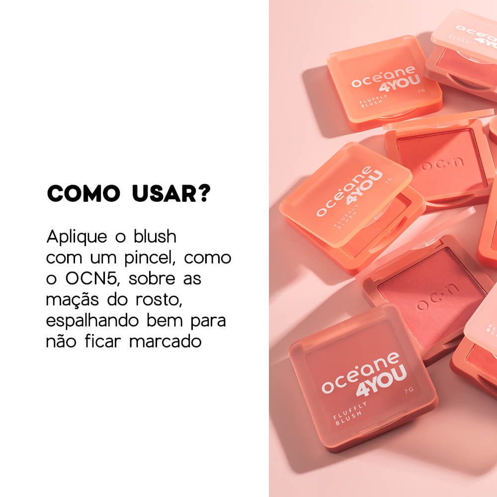 Blush Cremoso Pêssego - Fluffy Blush Brink Peach 4you 7g - Imagem 5