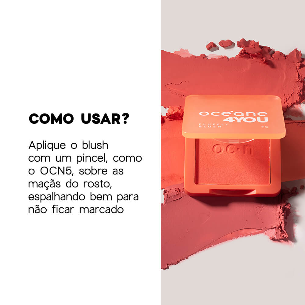Blush Cremoso Rosa - Fluffy Blush Tango Pink 4you 7g - Imagem 5