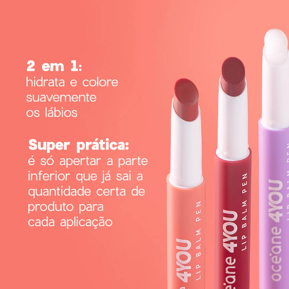 Kit Lip Balm Pen Hidratante Labial 4you (3 Produtos) - Imagem 4