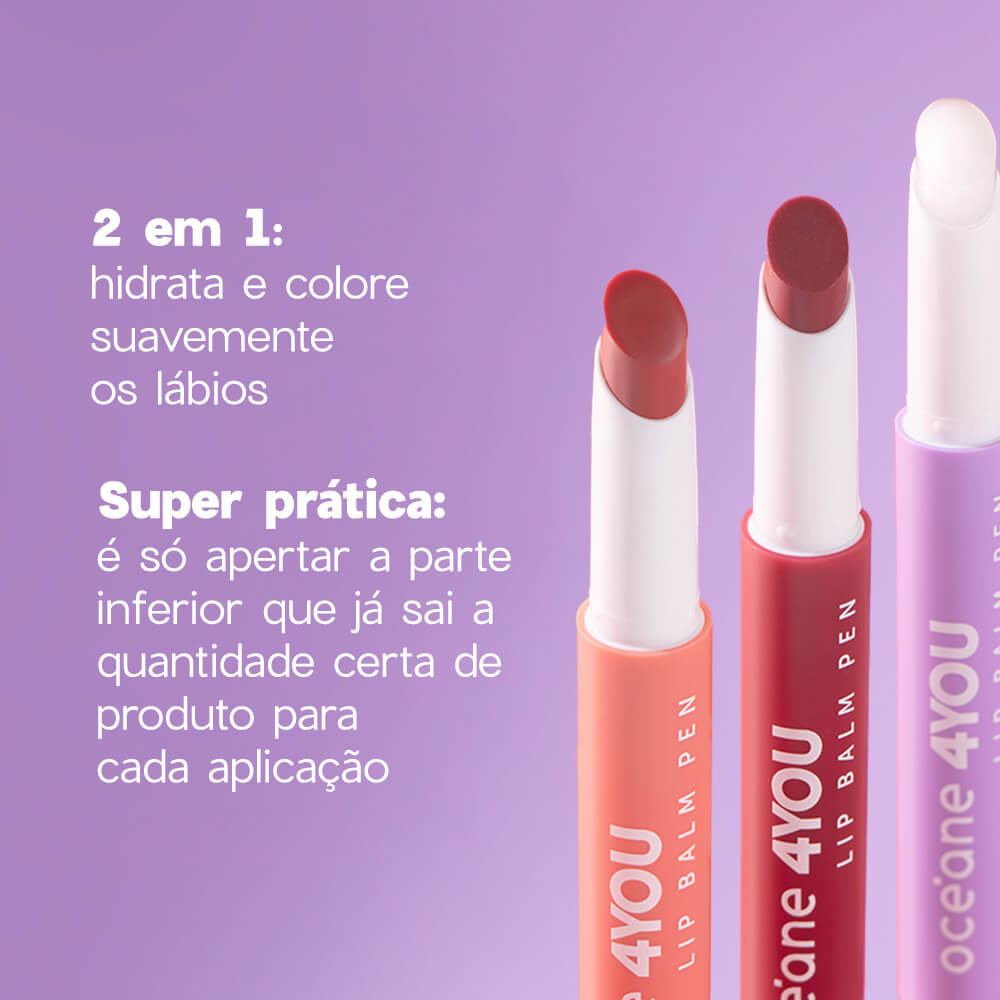 Kit Lip Balm Pen Hidratante Labial 4you (3 Produtos) - Imagem 8
