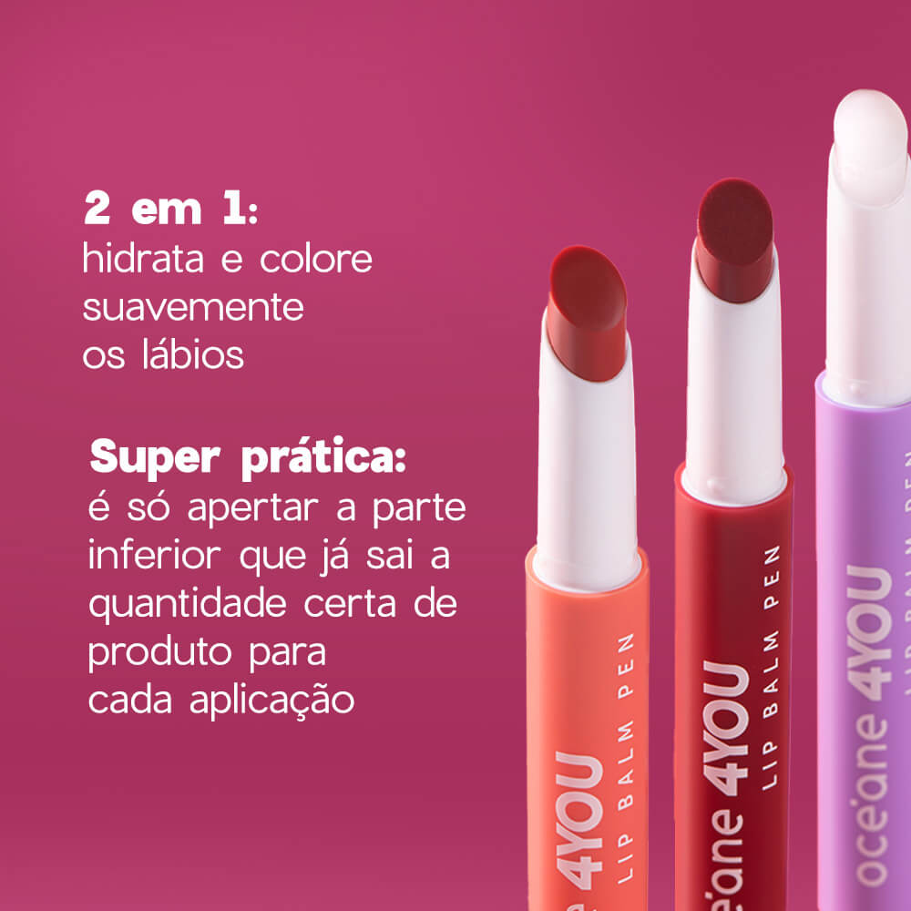 Kit Blush Cremoso Rosa + Hidratante Labial Cereja 4you (2 Produtos) - Imagem 7