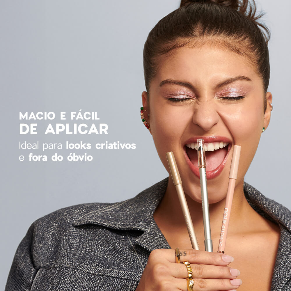 Kit Lápis para Olhos Prata + Iluminador Facial Pelorado 4you (2 Produtos) - Imagem 3