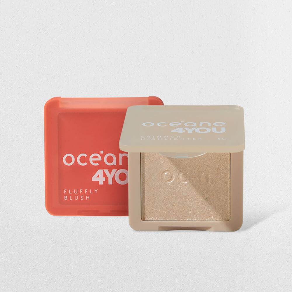 Kit Blush Cremoso Pêssego + Iluminador Facial Perolado 4you (2 Produtos)