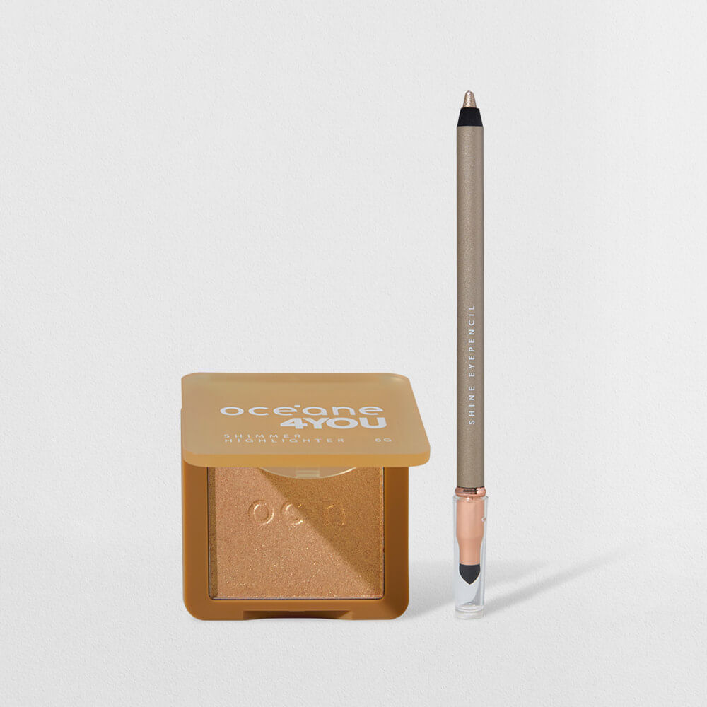 Kit Lápis para Olhos Dourado + Iluminador Facial Dourado 4you (2 Produtos)