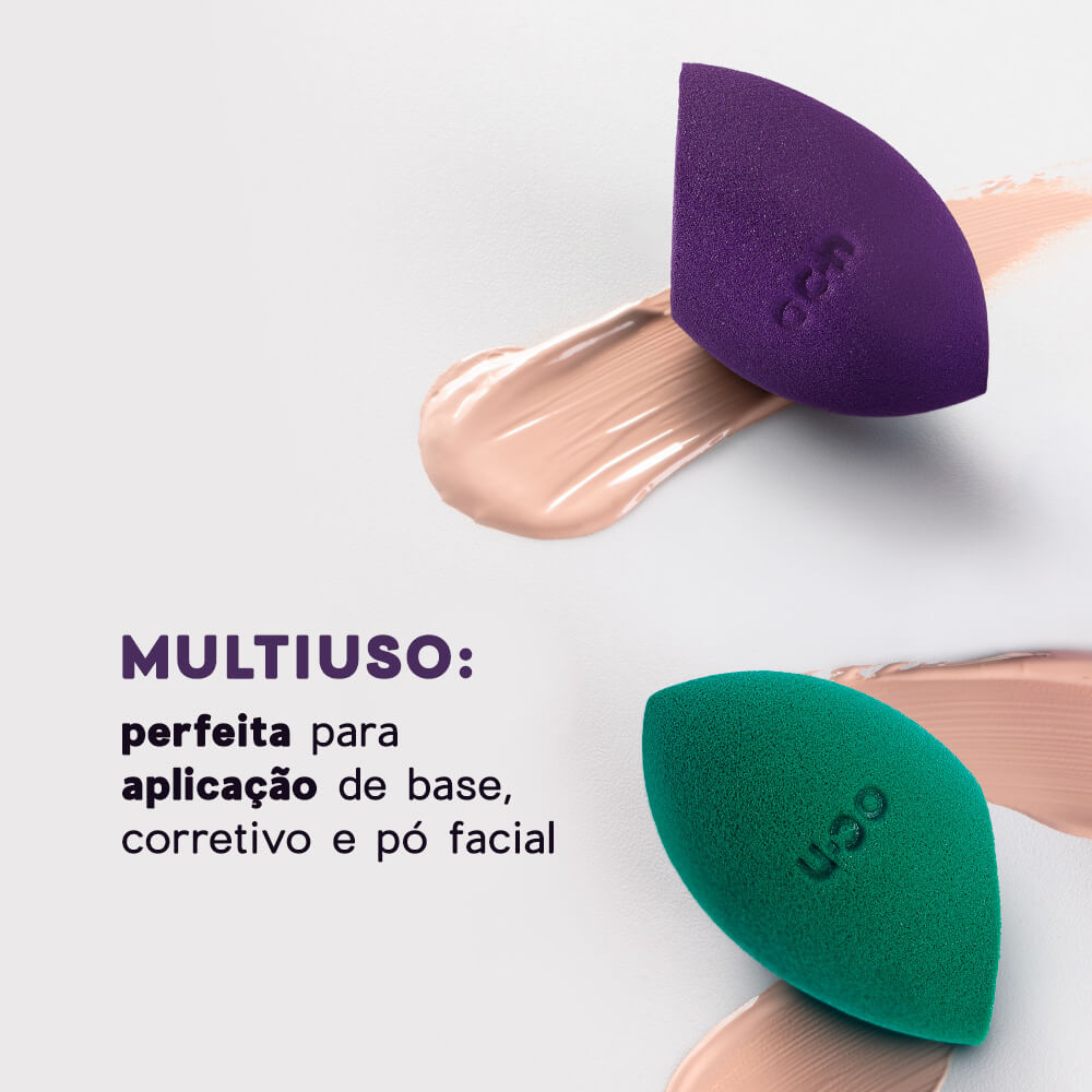 Kit Esponjas de Maquiagem - Flat Blend Roxa Océane Purple (10 Unidades) - Imagem 4