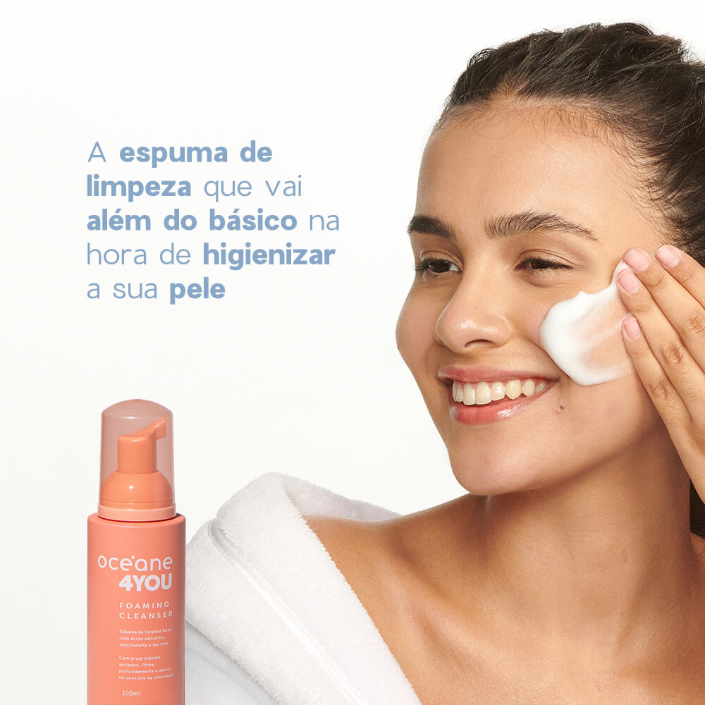 Espuma de Limpeza Facial com Ácido Salicílico - Foaming Cleanser 4you 100ml - Imagem 3
