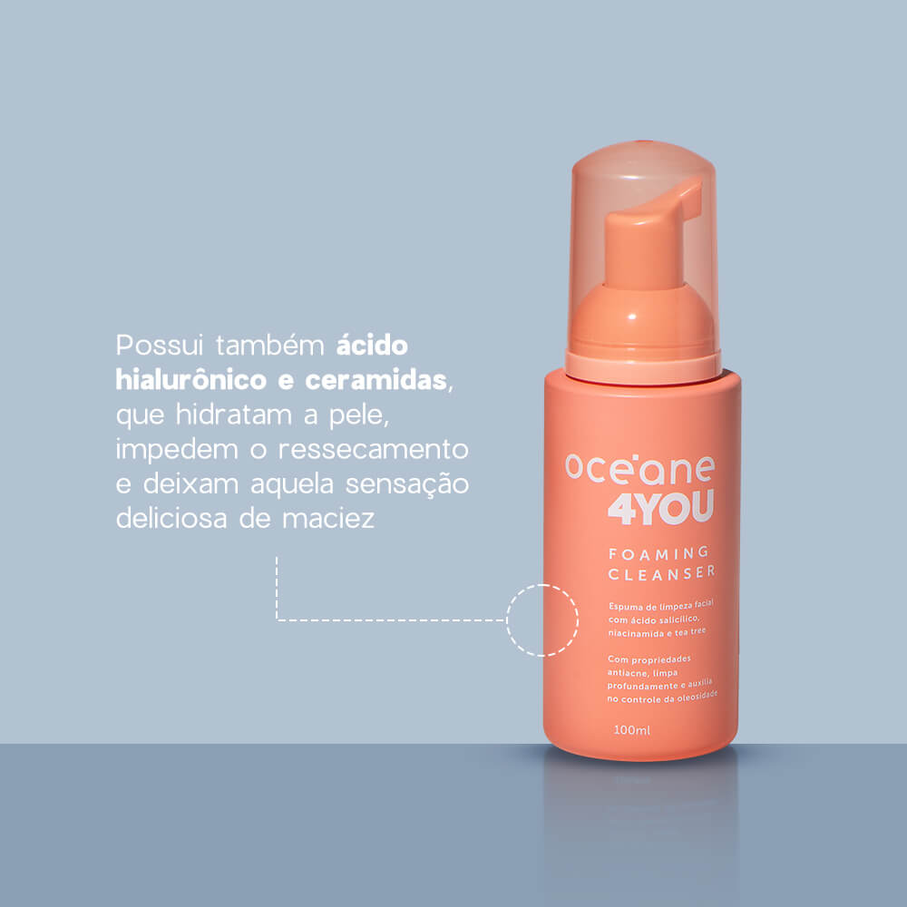 Espuma de Limpeza Facial com Ácido Salicílico - Foaming Cleanser 4you 100ml - Imagem 5