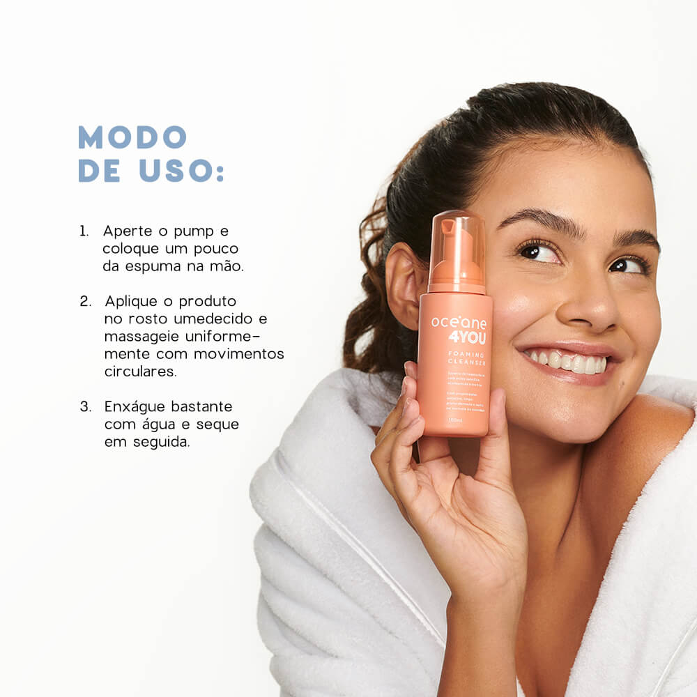 Kit Espuma Facial + Tônico Facial + Sérum + Hidratante Facial 4you (4 Produtos) - Imagem 3