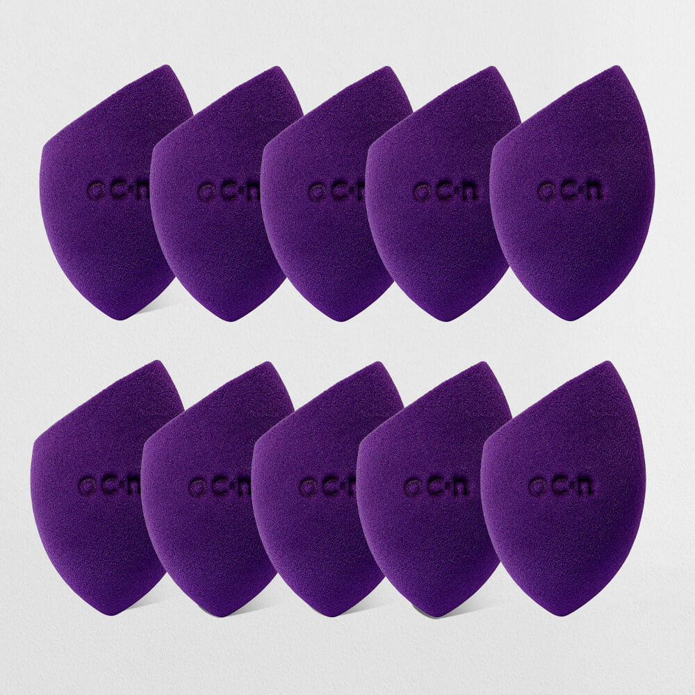 Kit Esponjas de Maquiagem - Flat Blend Roxa Océane Purple (10 Unidades)