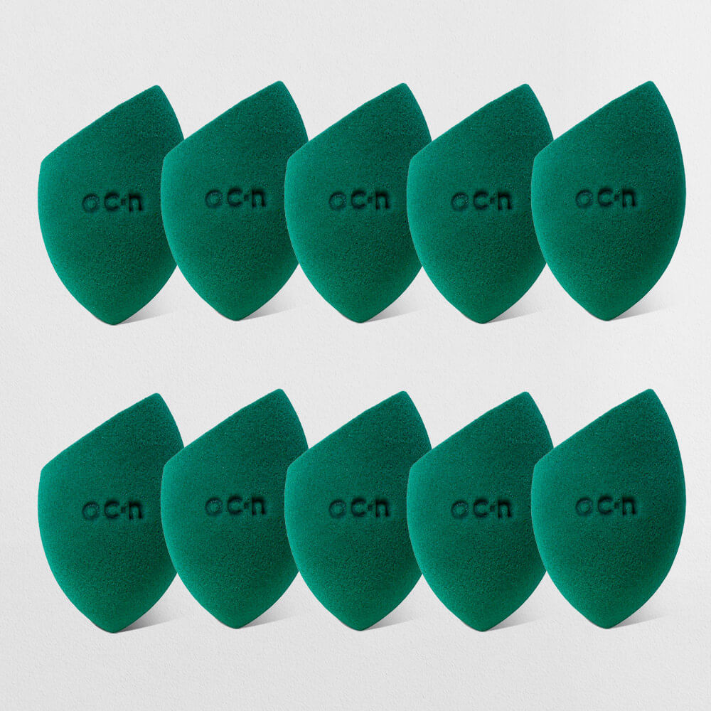 Kit Esponjas de Maquiagem - Flat Blend Verde Océane (10 Produtos)