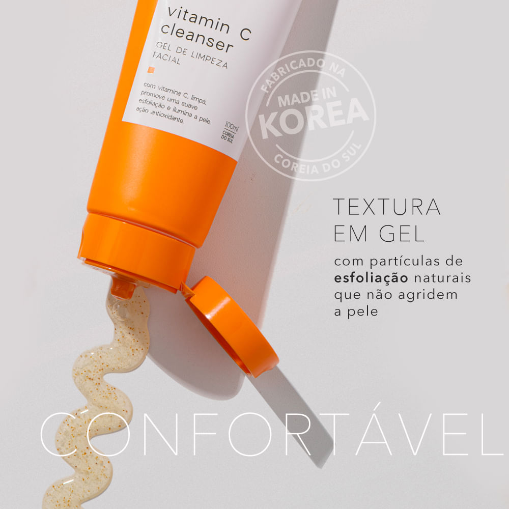 Kit Gel de Limpeza Vitamina C + Gel Facial + Sérum Facial Noturno (3 Produtos) - Imagem 3