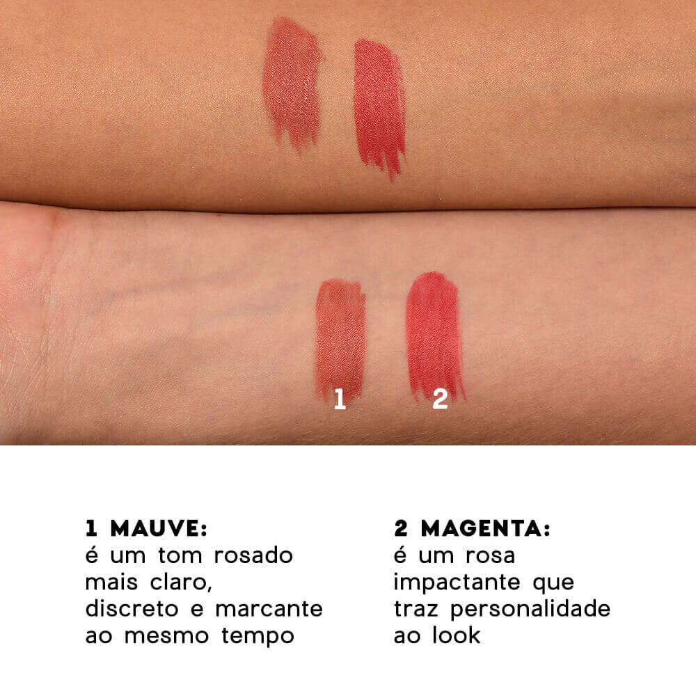 Kit Caneta Batom Rosa + Blush Líquido Laranja + Nécessaire Neoprene Amarelo 4you (3 Produtos) - Imagem 4